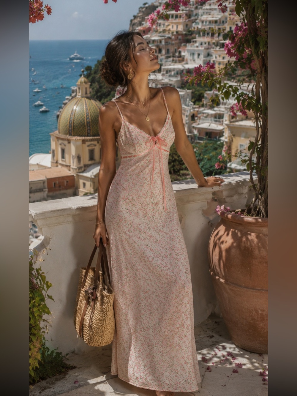 bailey rose  mesh Floral Pink Maxi Dress maxi size S